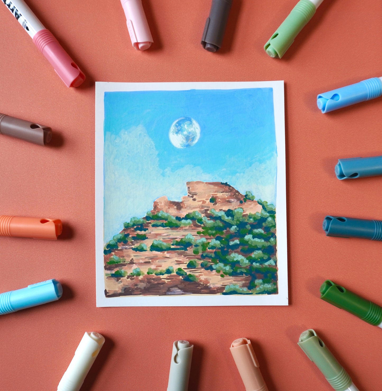 “West 2” - 5x6 Original Acrylic Markers