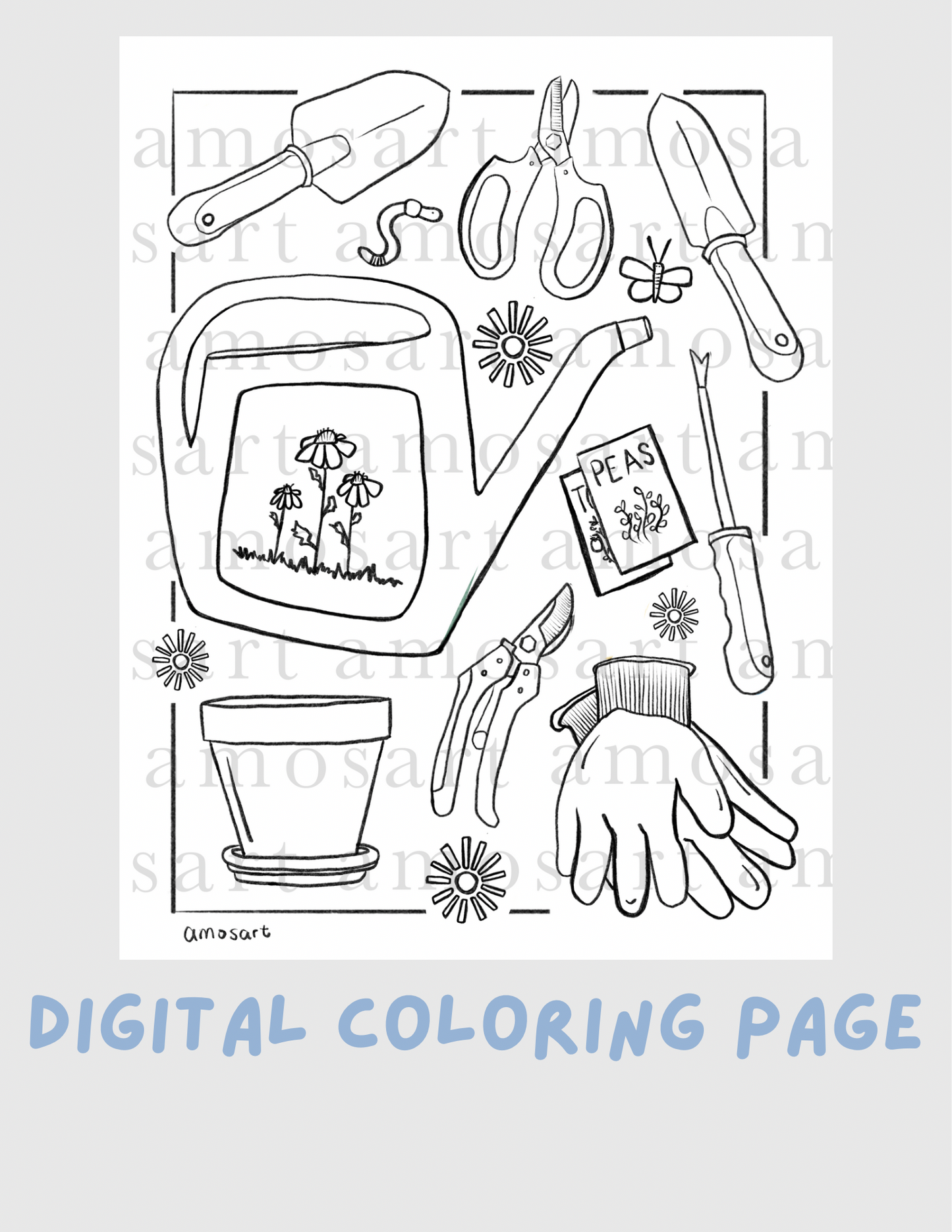 FREE Color & Connect coloring pages - Gardening