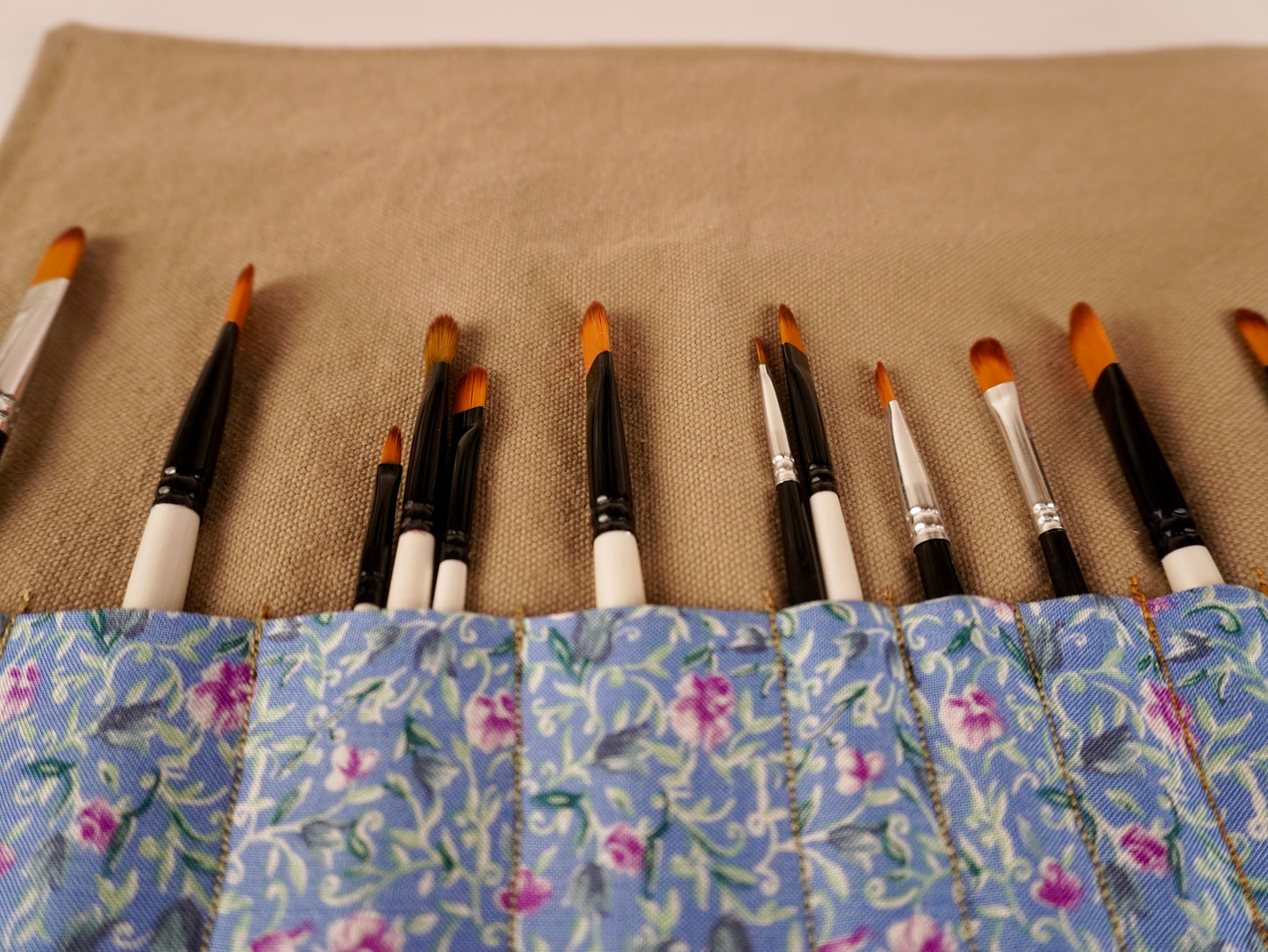 Floral and Brown Canvas - Creative Wrap