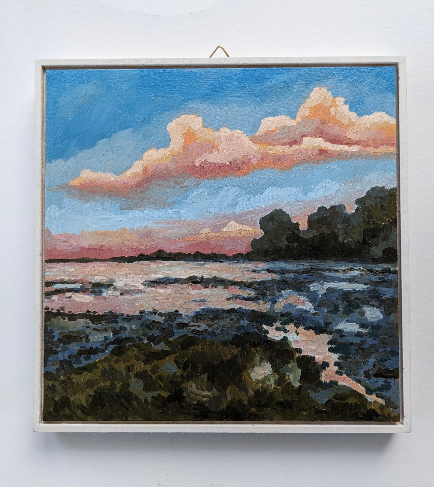“Camping in Maine” - 11.5 x 11.5 Original Oil Painting