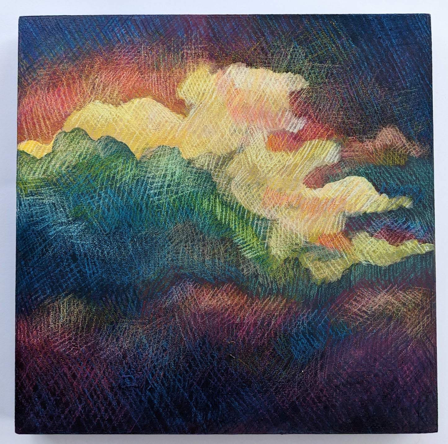 “Moody Sunset” - 8x8 Original Acrylic Painting