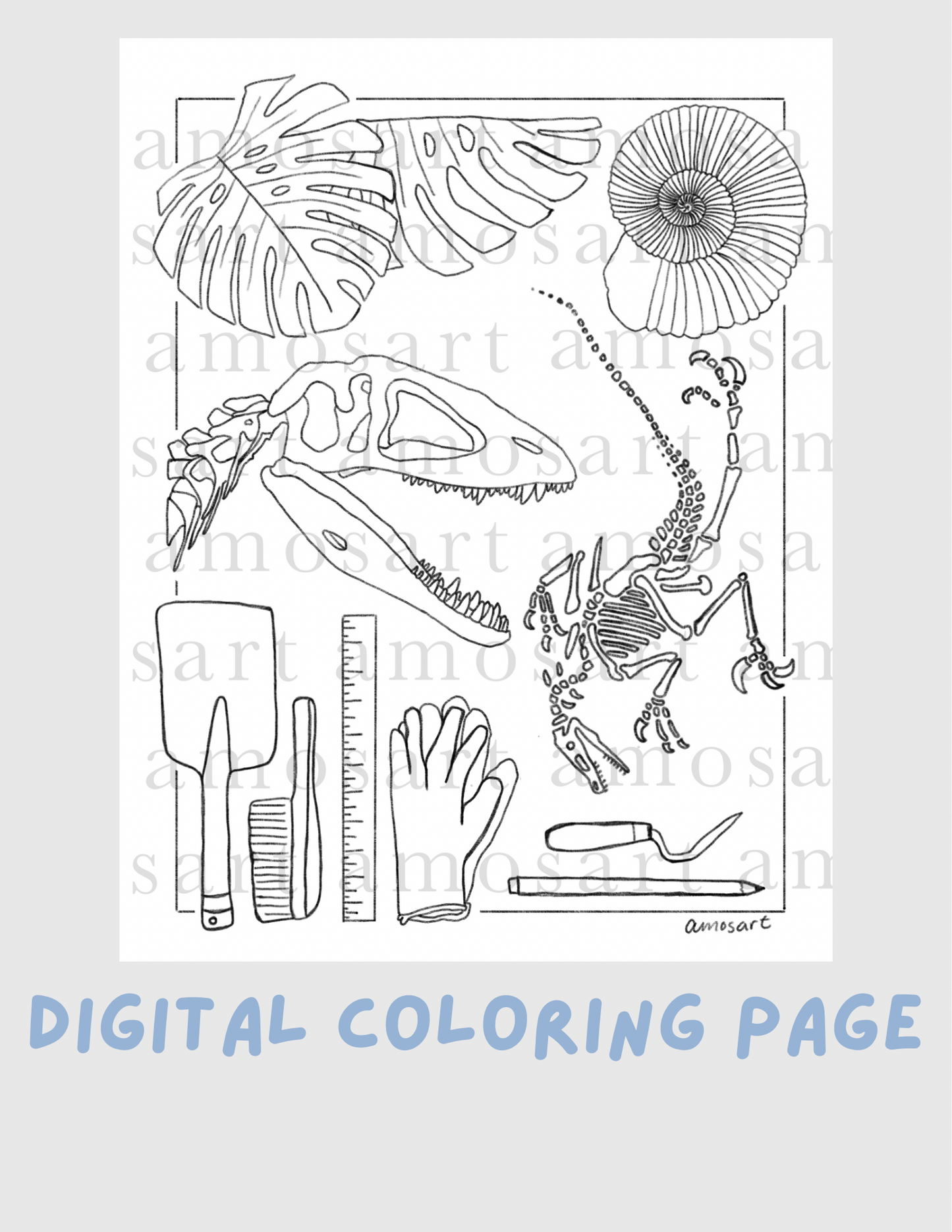 Color & Connect coloring pages - Dinosaurs and Archeology
