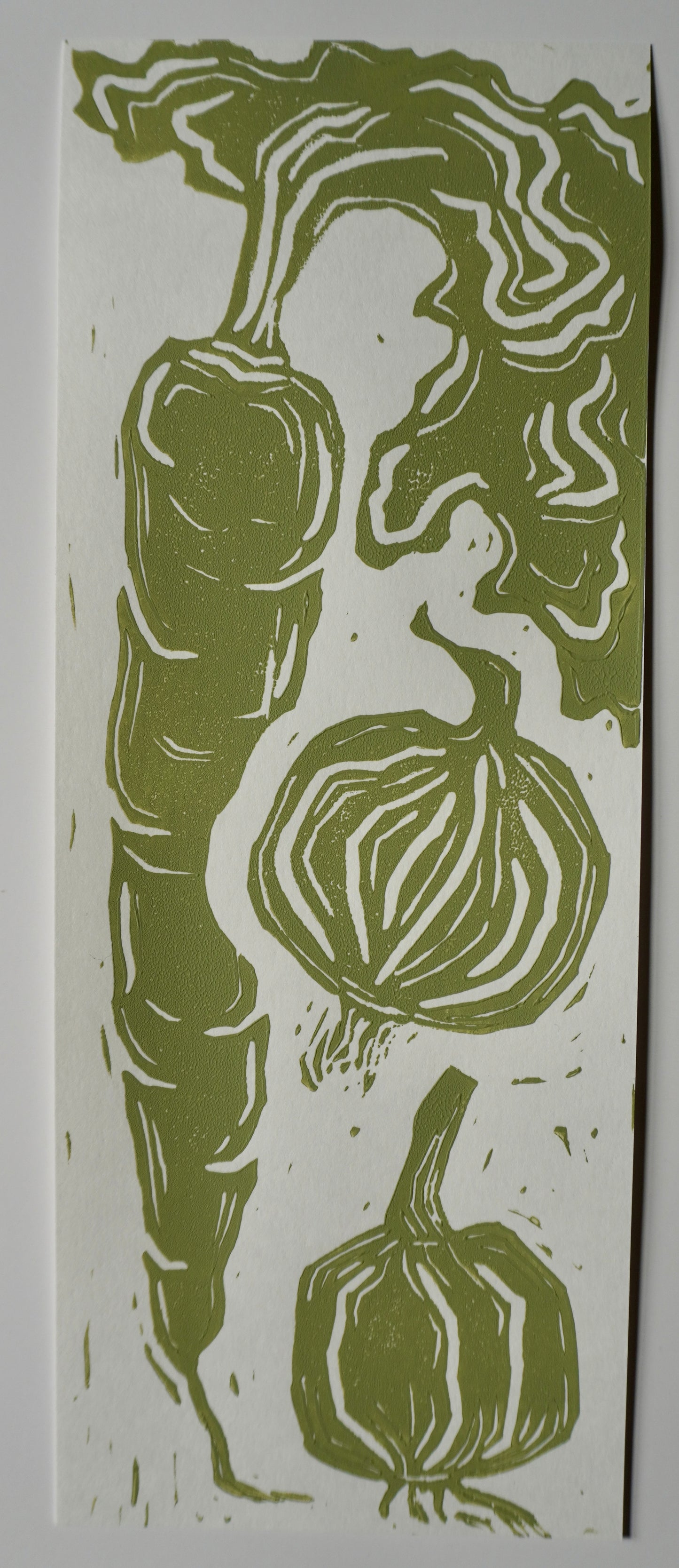 “Growing roots” - 4x11 Linocut Print