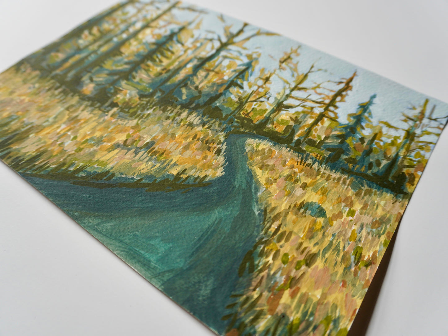“Family Walk” - 10x7 Original Gouache Painting