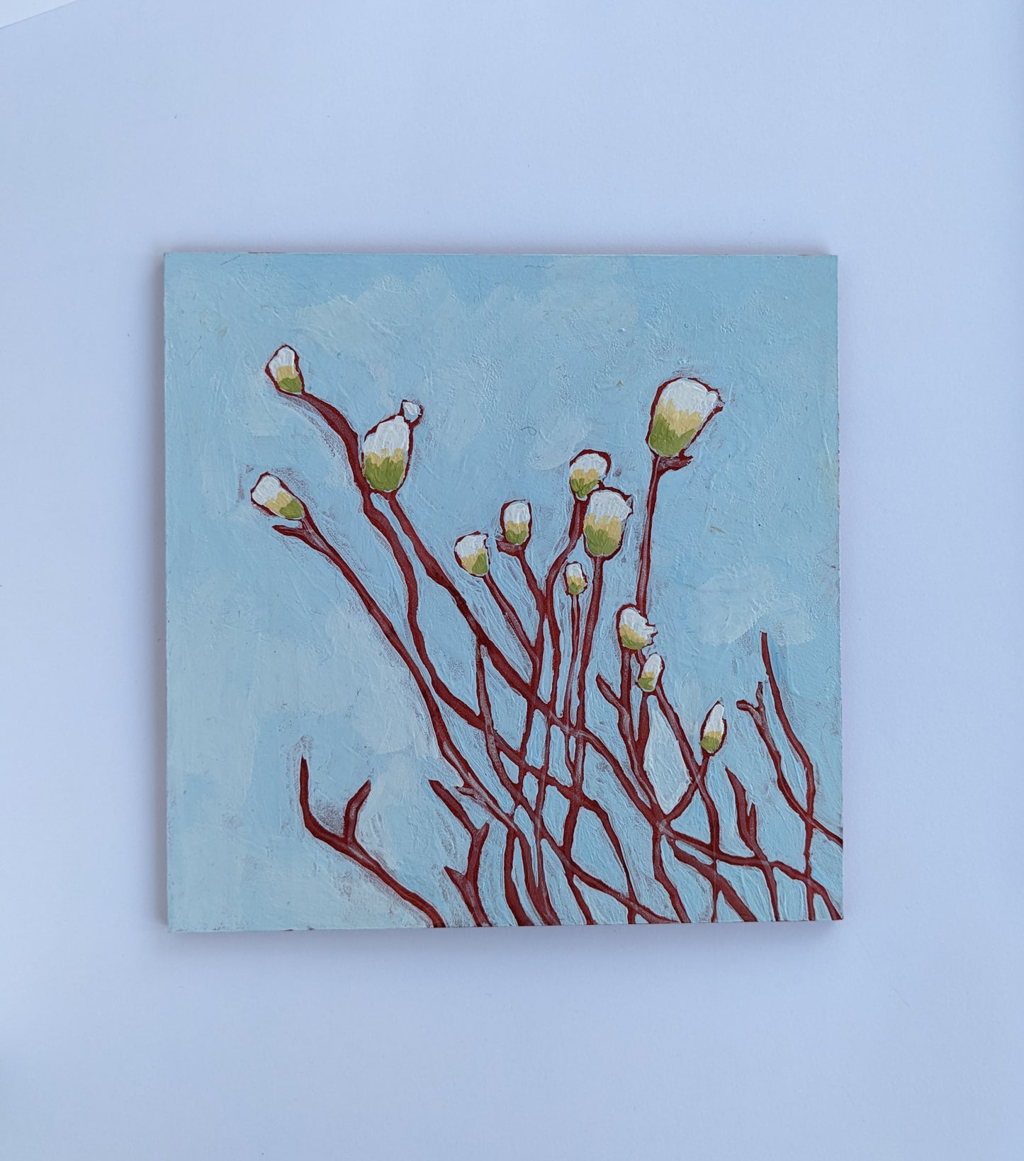 "Goodbye Winter" - 6x6 Original Acrylic Painting