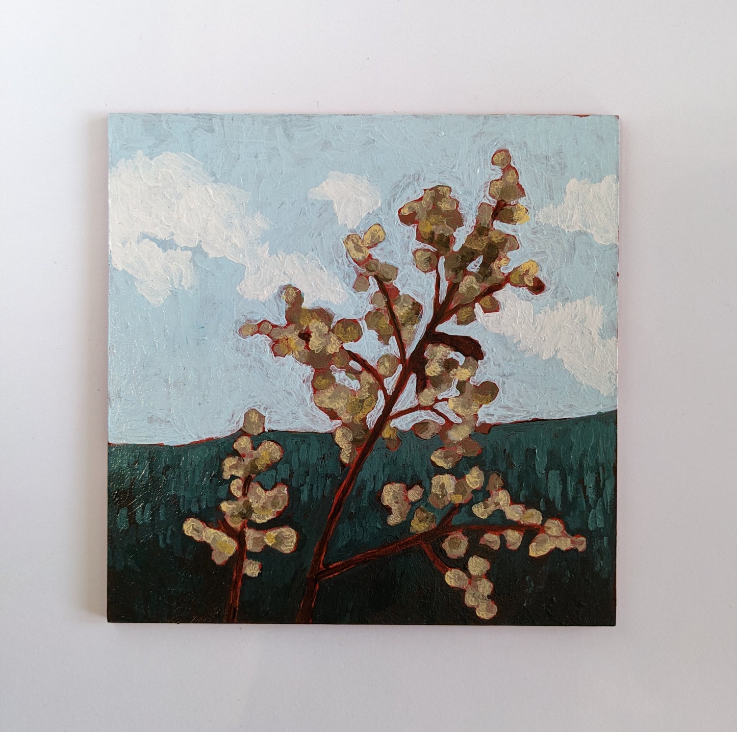 "Goodbye Fall" - 6x6 Original Acrylic Painting