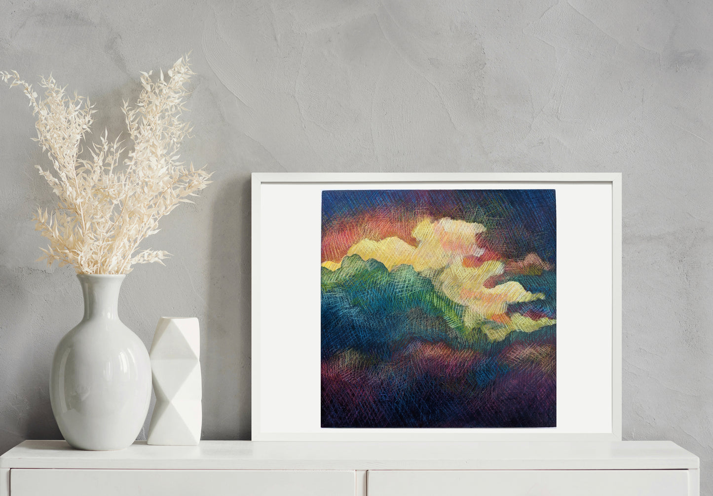 “Moody Sunset” - 8x8 Original Acrylic Painting