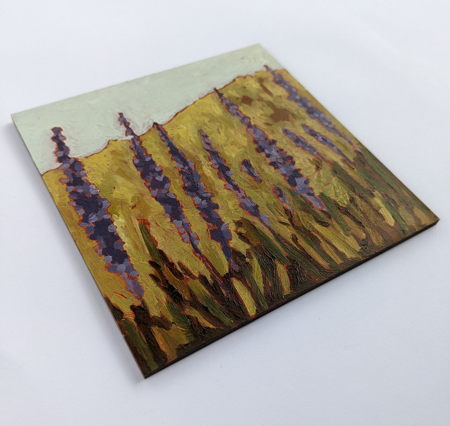 "Meadows of Purple" - 5x5 Original Oil Painting