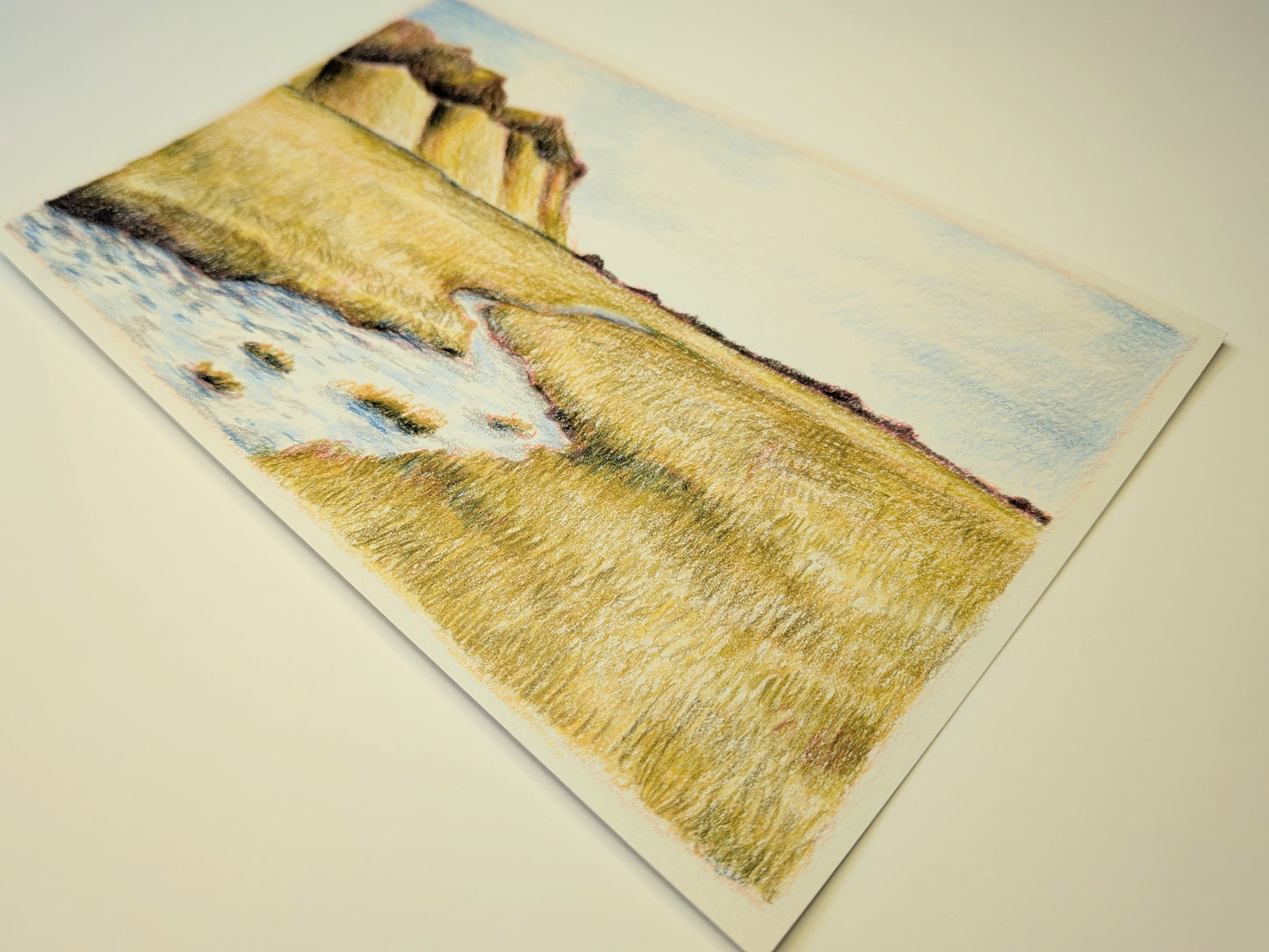 “Where the Grass Grows Golden” - 8x5 Original Colored pencils