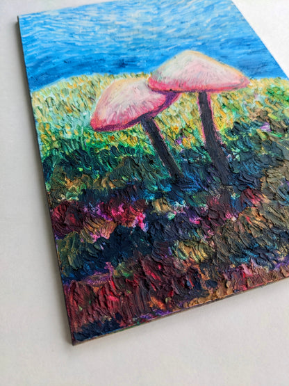 “We’re better together, I tell you” - 4x6 Original Oil Pastels