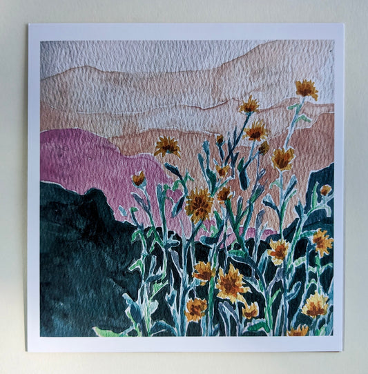 “Mountain Flowers” - 6” x 6” Art Print