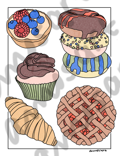 FREE Color & Connect coloring pages - Baking