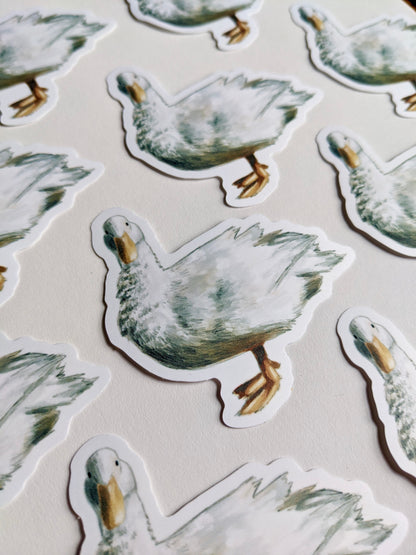 White Duck Sticker