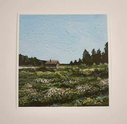 "Home on a Hill” - 6x6 Acrylic Painting Print