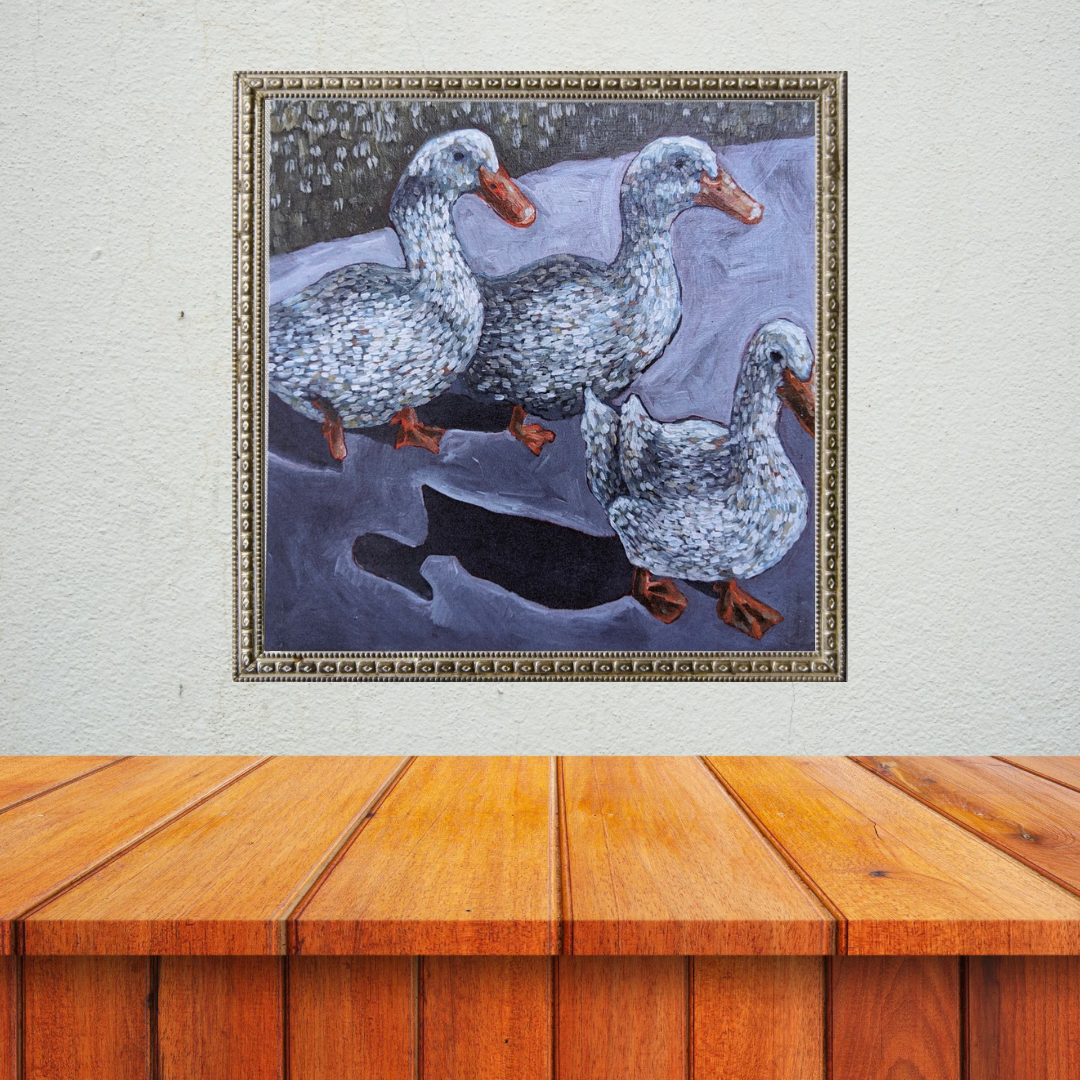 “Duck Gang” - 9x9 Oil Painting Print