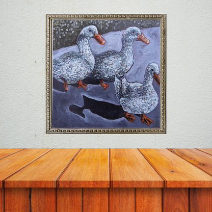 “Duck Gang” - 9x9 Oil Painting Print