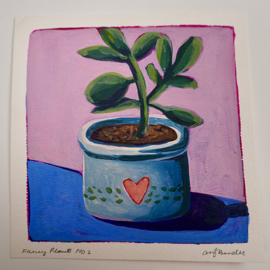 “Fancy Plants No 2" - 6x6 Guache Painting