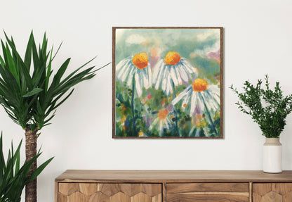 “Daisies Three” - 9” x 9” Digital Art Print