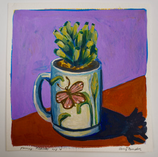 “Fancy Plants No 4" - 6x6 Guache Painting