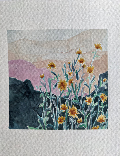 “Mountain Flowers” - 8x8 Watercolor Painting