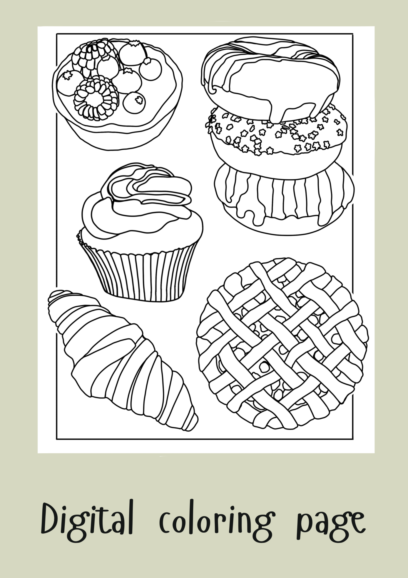 FREE Color & Connect coloring pages - Baking