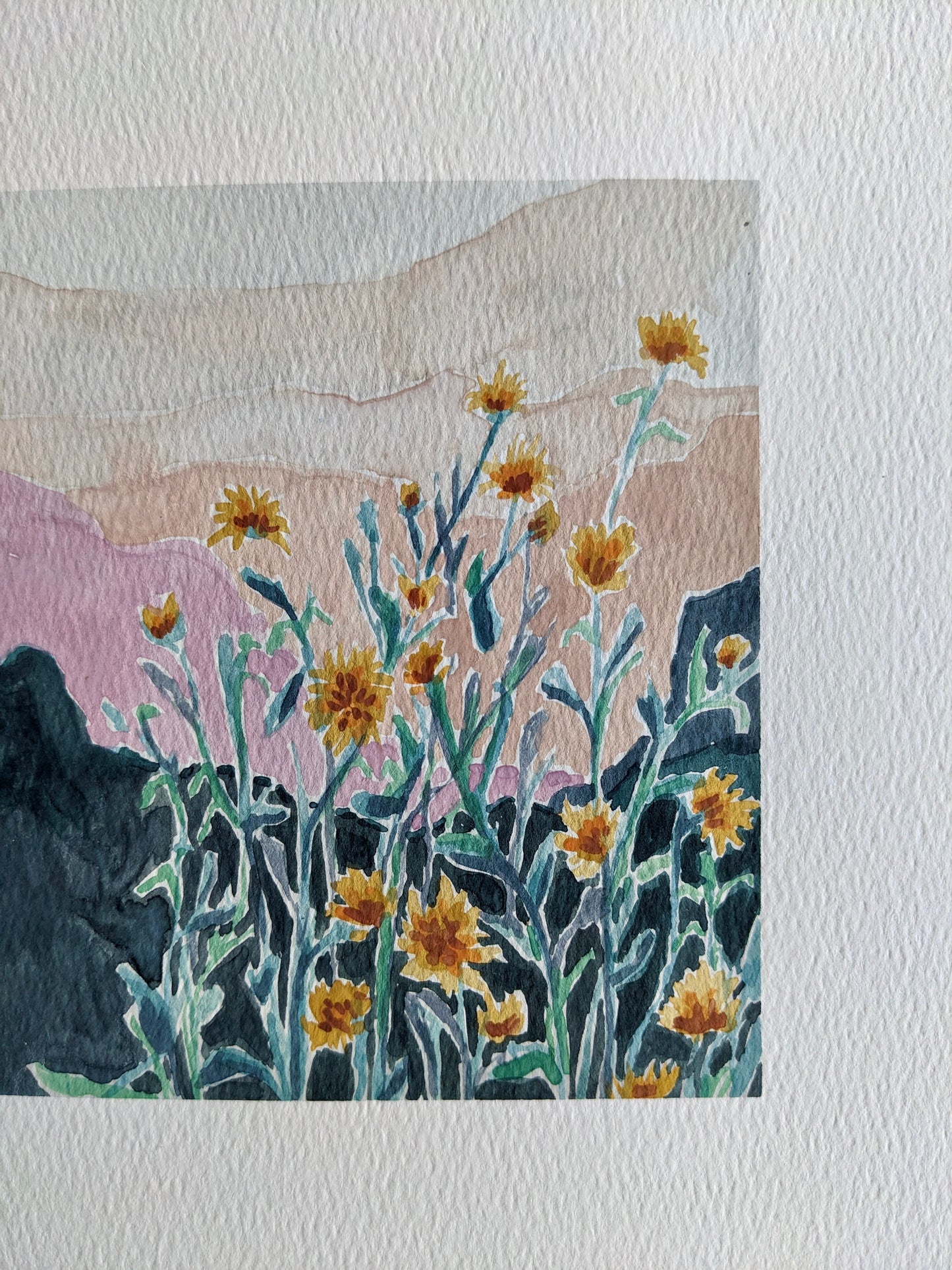 “Mountain Flowers” - 8x8 Watercolor Painting