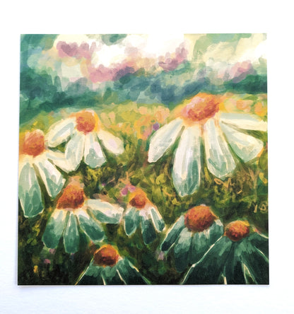 “Daisies and Sky” - 9” x 9” Digital Art Print