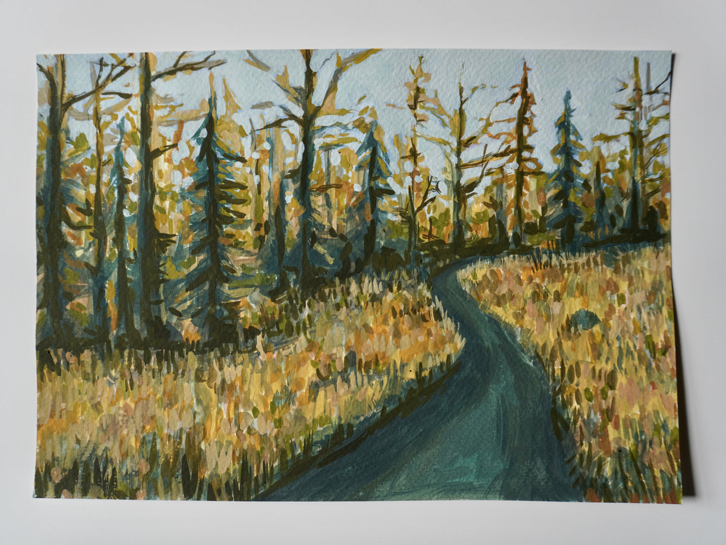 “Family Walk” - 10x7 Original Gouache Painting