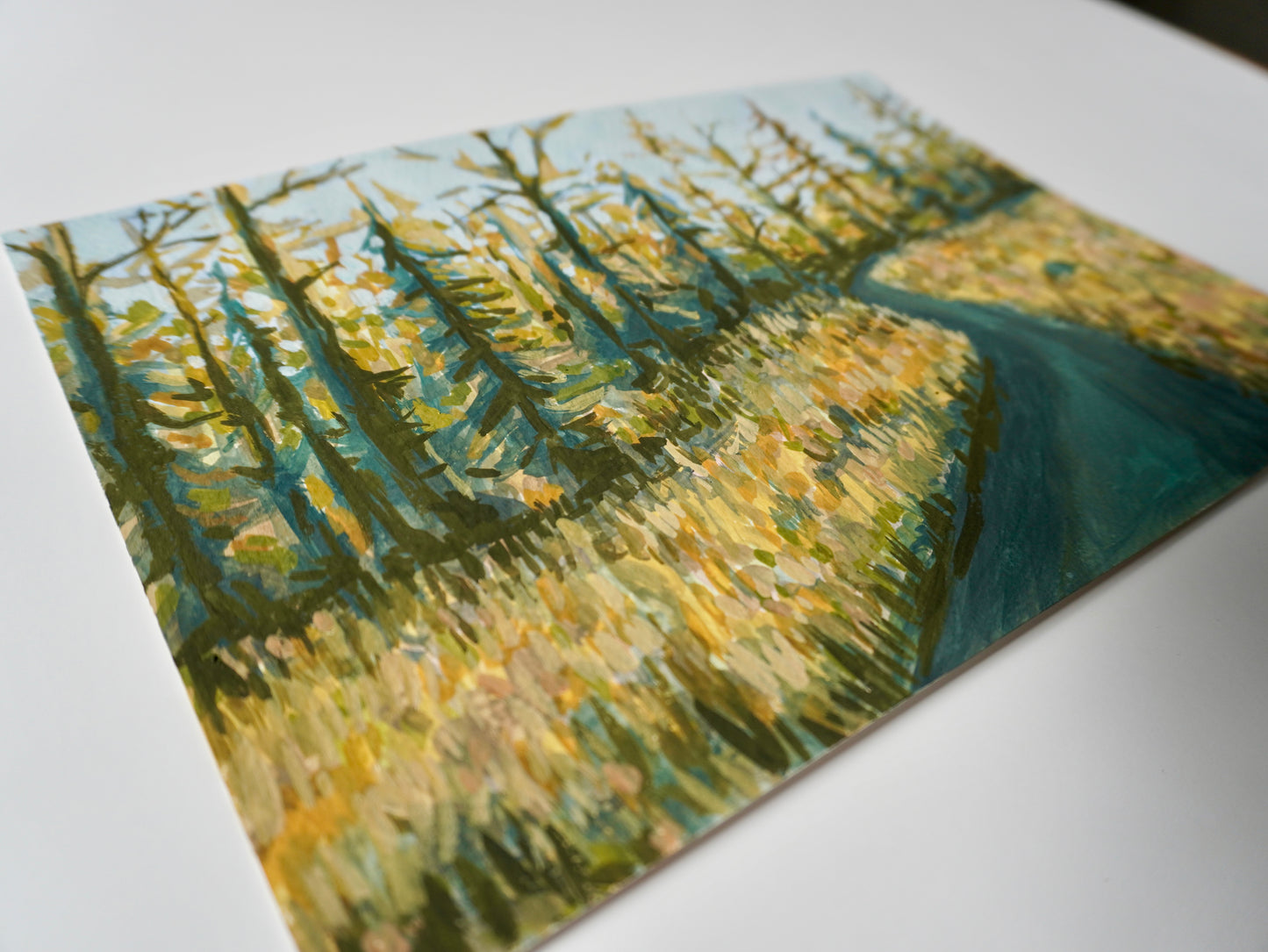 “Family Walk” - 10x7 Original Gouache Painting