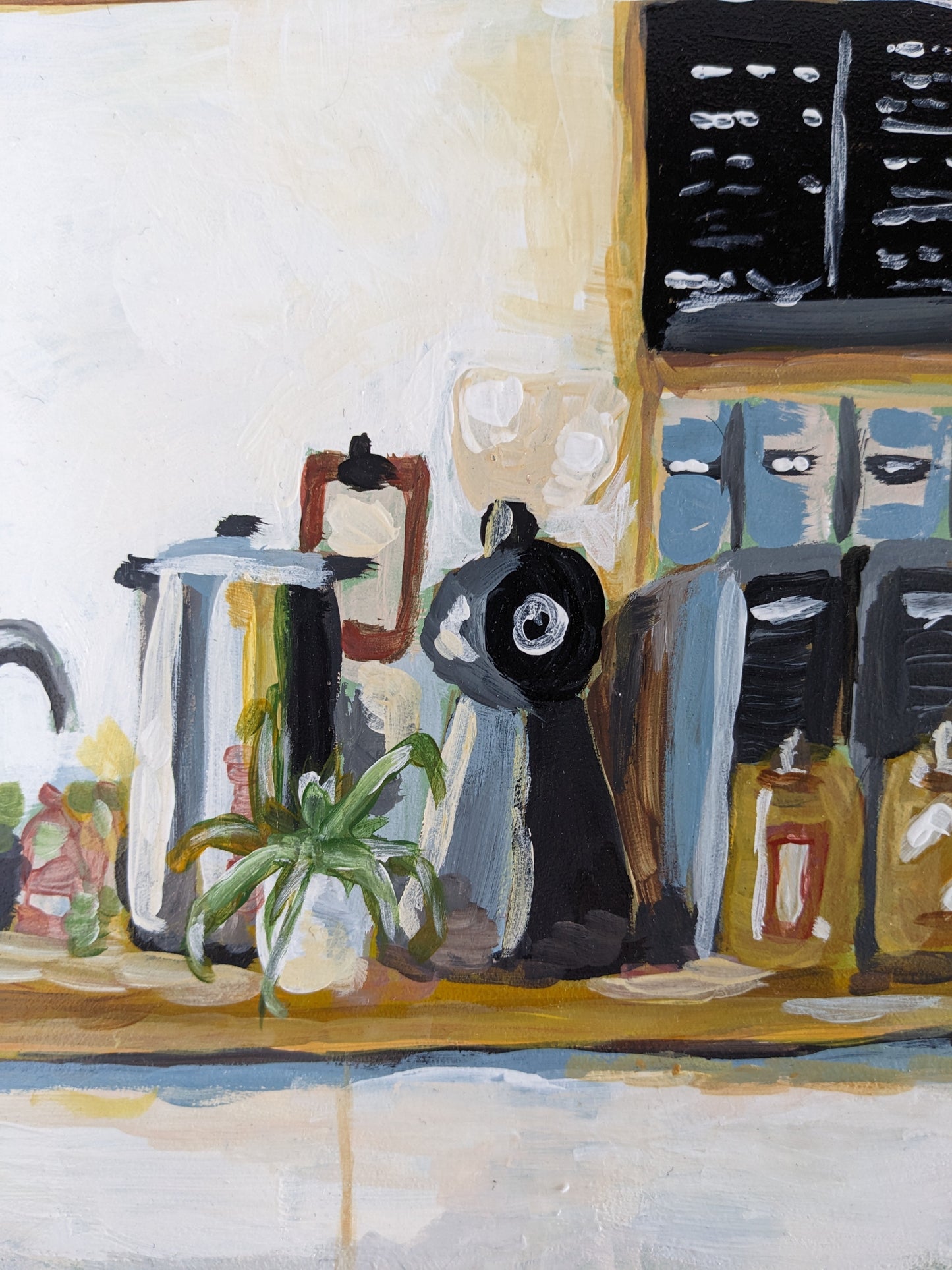 "Ah yes, Coffee" - 12x12 Original Acrylic Painting