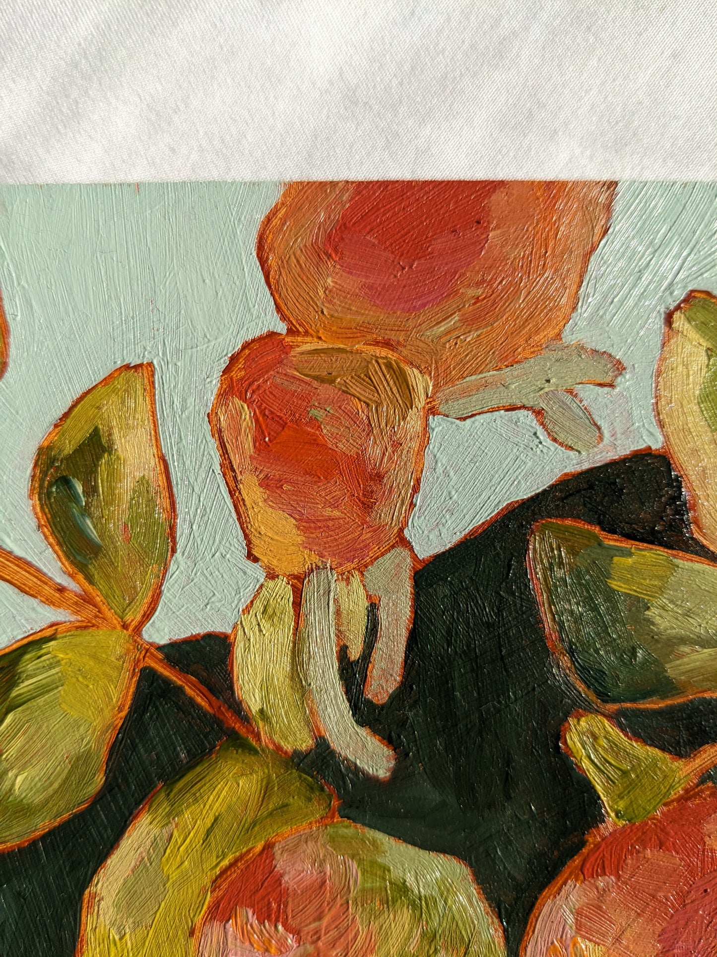 “Rugosa Rose Hips” - 6x6 Original Oil Painting