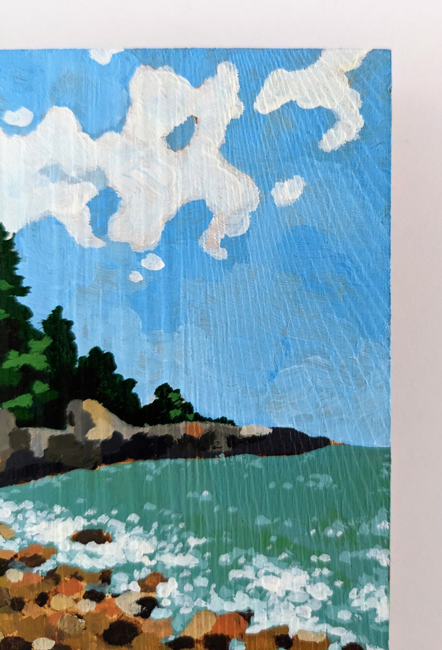 “Maine Shores” - 4x4 Original Acrylic Painting