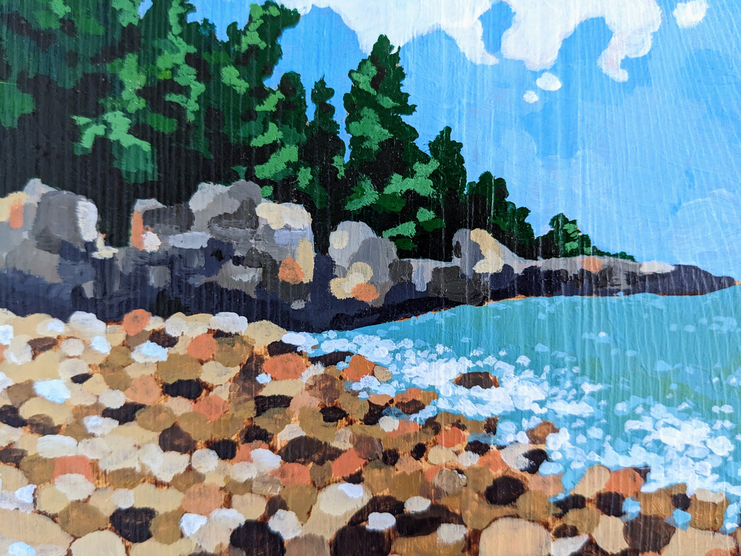 “Maine Shores” - 4x4 Original Acrylic Painting