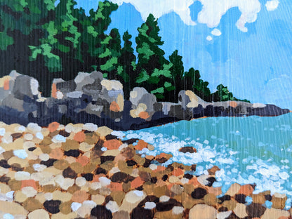 “Maine Shores” - 4x4 Original Acrylic Painting